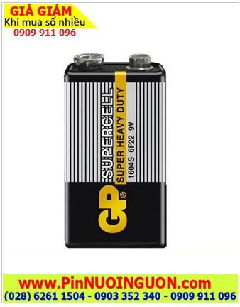 GP 1604S-2-G55 /Pin 6F22, Pin vuông 9v GP Supercell 1604S-2-G55 Super Heavy Duty /Gói 01viên